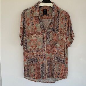 RVCA Multicolor Patterned Men's Shirt  100% Viscose Medium